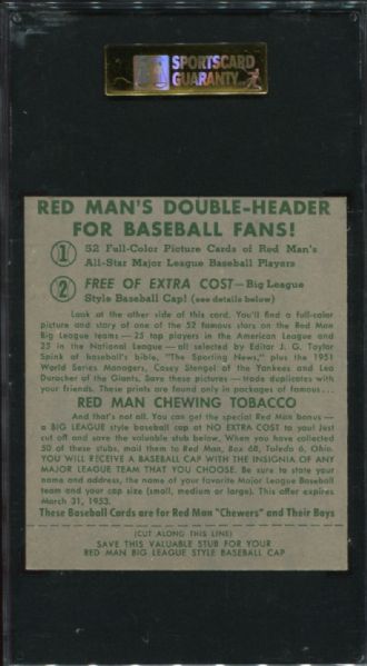 1952 Redman Tobacco NL-21 Duke Snider SGC 86