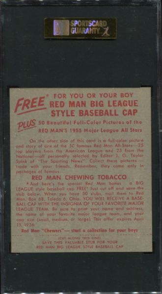 1955 Redman Tobacco NL-1 Richie Ashburn SGC 70