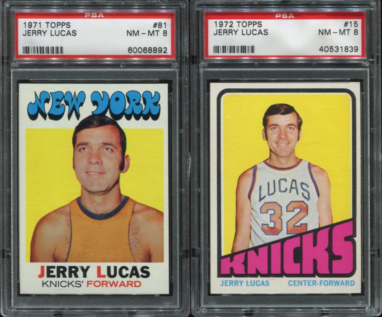 Lot Detail 1971 Topps 81 And 1972 Topps 15 Jerry Lucas Lot Of 2 Psa 8