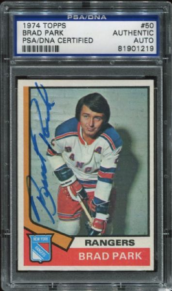 1974 Topps #50 Brad Park Autographed PSA/DNA Authentic