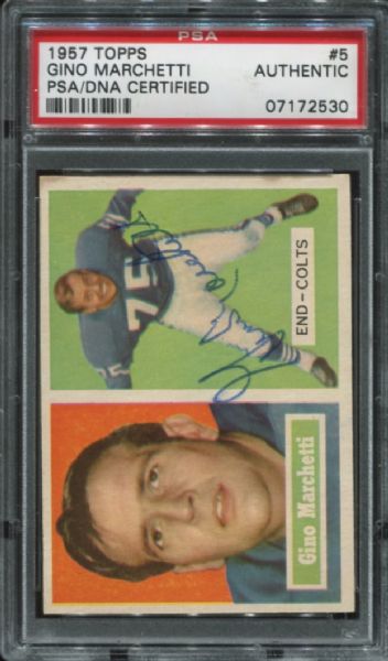 1957 Topps #5 Gino Marchetti Autographed PSA/DNA Authentic