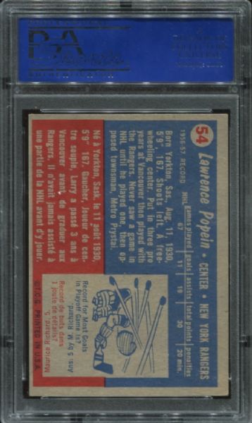 1957 Topps #54 Larry Popein Autographed PSA/DNA Authentic