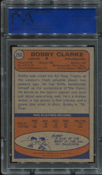 1974 Topps #260 Bobby Clarke Autograhed PSA/DNA Authentic