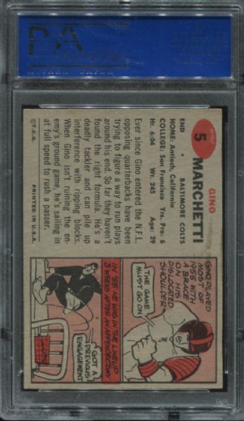 1957 Topps #5 Gino Marchetti Autographed PSA/DNA Authentic