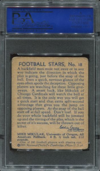 1935 National Chicle #18 Mike Mikulak PSA 3