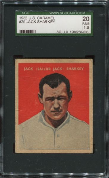 1932 U.S. Caramel #25 Jack Sharkey SGC 20