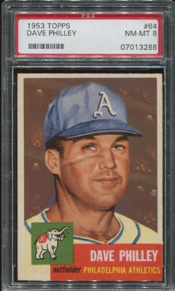 1953 Topps #64 Dave Philley PSA 8