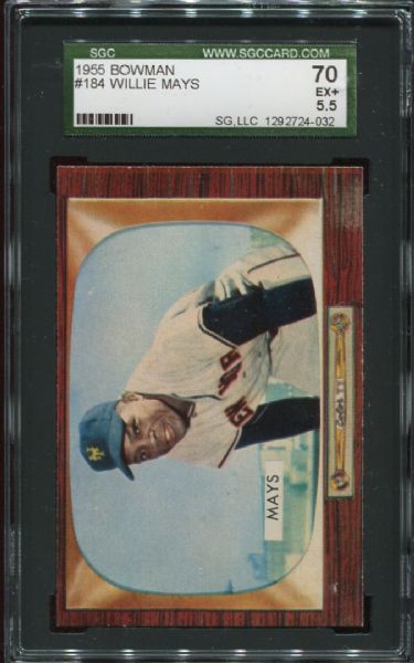 1955 Bowman #184 Willie Mays SGC 70