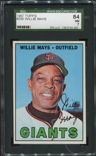 1967 Topps #200 Willie Mays SGC 84