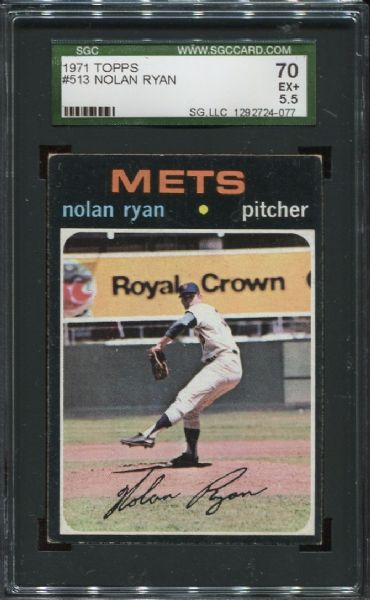 1971 Topps #513 Nolan Ryan SGC 70