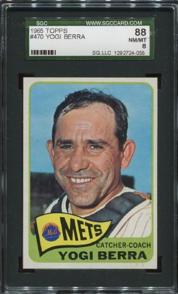 1965 Topps #470 Yogi Berra SGC 88