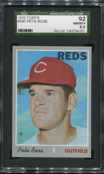 1970 Topps #580 Pete Rose SGC 92