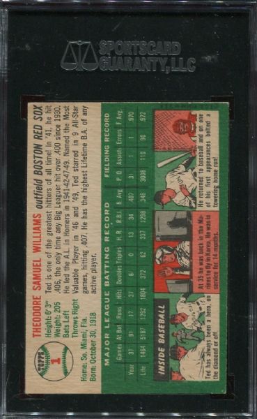 1954 Topps #1 Ted Williams SGC 70