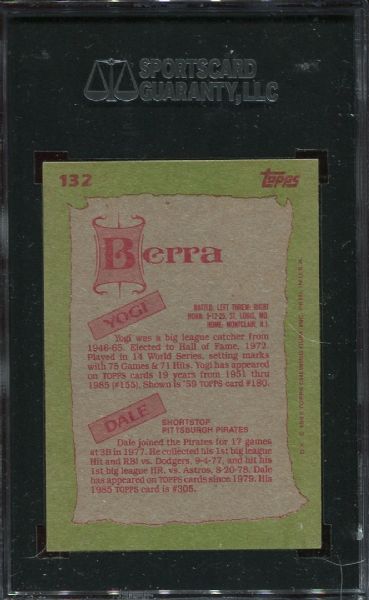 1985 Topps #132 Yogi Berra Autographed SGC/JSA Authentic