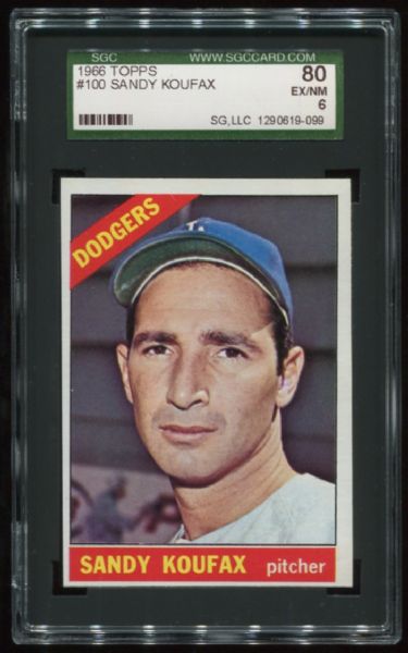 1966 Topps #100 Sandy Koufax SGC 80