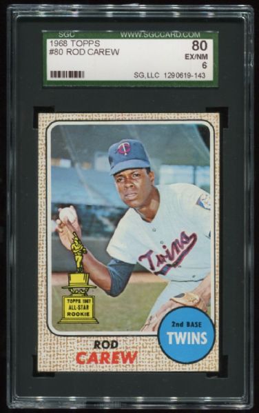 1968 Topps #80 Rod Carew SGC 80