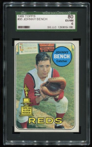 1969 Topps #95 Johnny Bench SGC 80