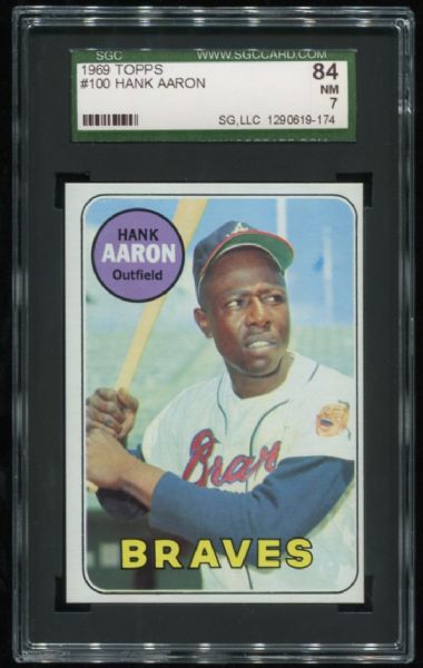 1969 Topps #100 Hank Aaron SGC 84