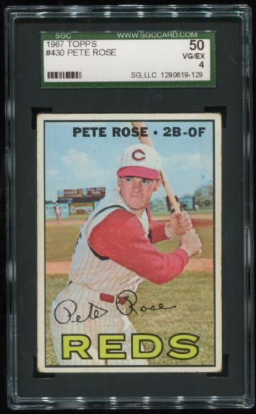 1967 Topps #430 Pete Rose SGC 50