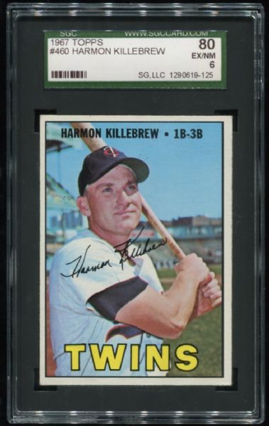 1967 Topps #460 Harmon Killebrew SGC 80