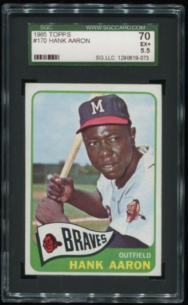 1965 Topps #170 Hank Aaron SGC 70