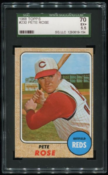 1968 Topps #230 Pete Rose SGC 70