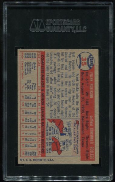 1957 Topps #35 Frank Robinson Rookie SGC 80