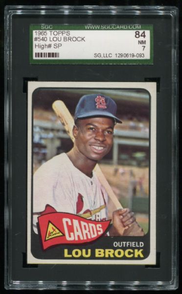 1965 Topps #540 Lou Brock SGC 84