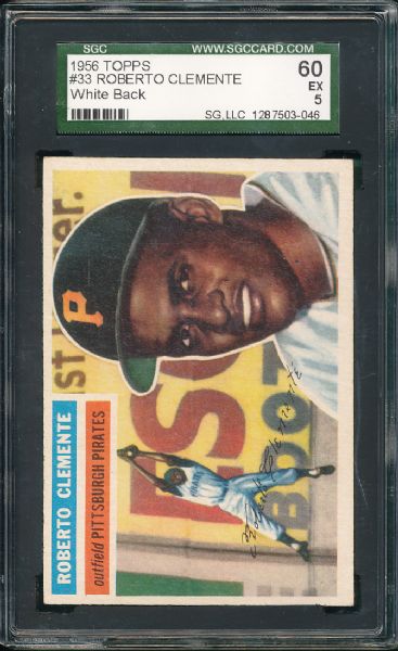 1956 Topps #33 Roberto Clemente SGC 60