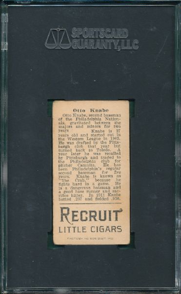 1912 T207 Knabe Recruit Cigarettes SGC 40