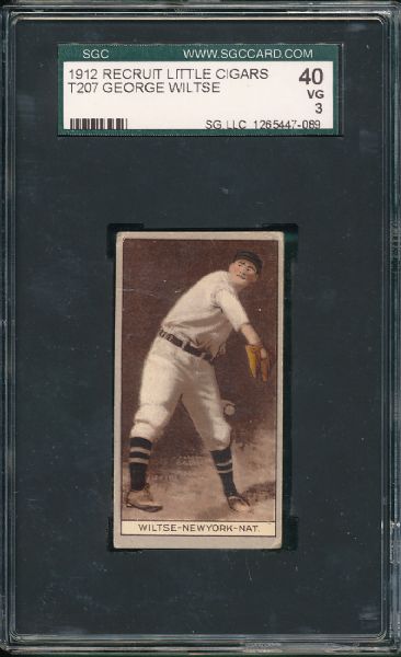 1912 T207 Wiltse Recruit Cigarettes SGC 40