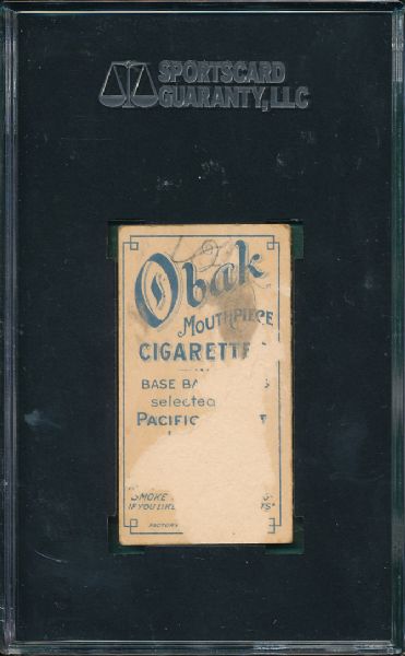 1909 T212 Mott Obak Cigarettes SGC 10 *Great Presentation*