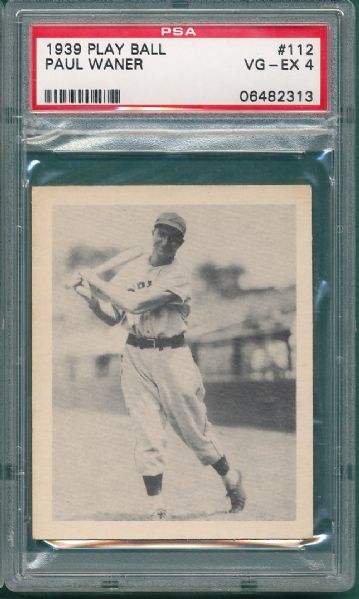 1939 Playball #112 Paul Waner PSA 4