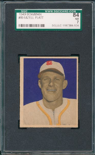 1949 Bowman #89 Mizell Platt SGC 84