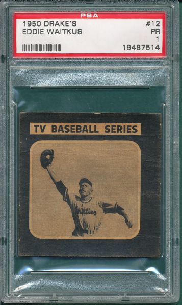 1950 Drake's #12 Eddie Waitkus PSA 1