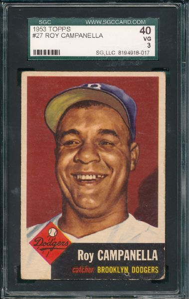 1953 Topps #27 Roy Campanella SGC 40