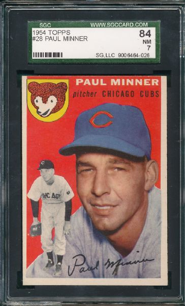 1954 Topps #28 Paul Minner SGC 84