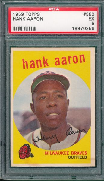 1959 Topps #380 Hank Aaron PSA 5