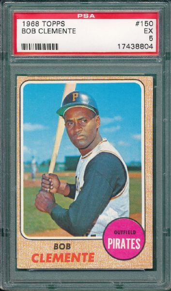 1968 Topps #150 Bob Roberto Clemente PSA 5