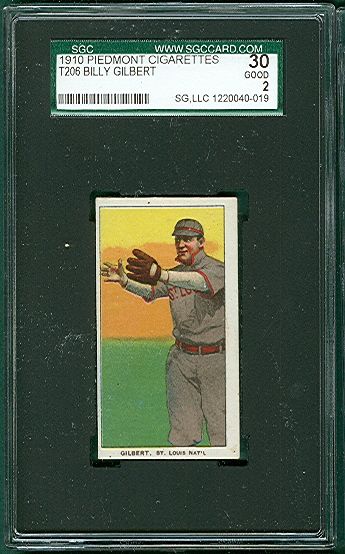 1909-1911 T206 Gilbert Piedmont Cigarettes SGC 30 *Great Presentation* 