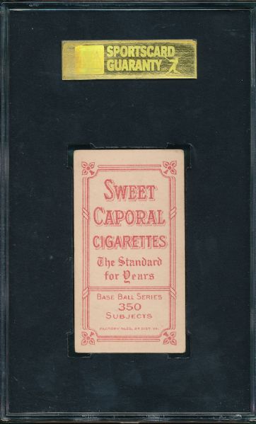 1909-1911 T206 Groom Sweet Caporal Cigarettes Factory 25 SGC 50 *Great Color*