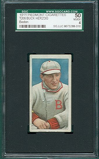 1909-1911 T206 Herzog, Boston Piedmont Cigarettes SGC 50