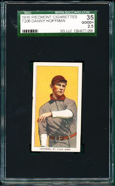 1909-1911 T206 Hoffman, Danny Piedmont Cigarettes SGC 35 *Great Presentation*