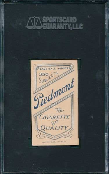 1909-1911 T206 Hoffman, Danny Piedmont Cigarettes SGC 35 *Great Presentation*