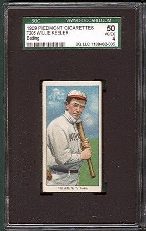 1909-1911 T206 Keeler Batting Piedmont Cigarettes SGC 50