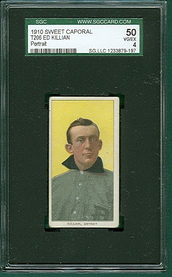 1909-1911 T206 Killian, Portrait Sweet Caporal Cigarettes SGC 50