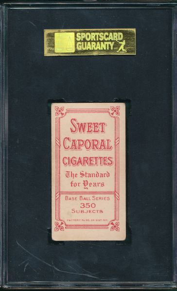 1909-1911 T206 Killian, Portrait Sweet Caporal Cigarettes SGC 50