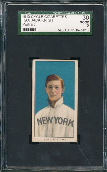 1909-1911 T206 Knight, Portrait Cycle Cigarettes SGC 30