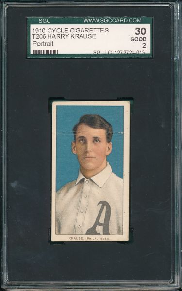 1909-1911 T206 Krause, Portrait Cycle Cigarettes SGC 30