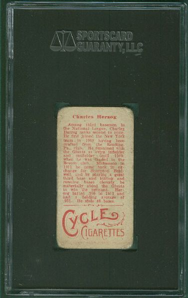 1912 T207 Herzog Cycle Cigarettes SGC 20